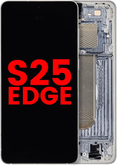Oled Assembly Frame Samsung Galaxy S25 Edge Us & International Version Aftermarket Plus Titanium Silver