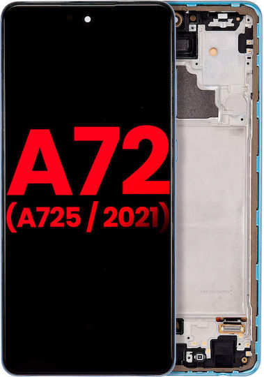 Oled Assembly Frame Samsung Galaxy A72 A725 2021 Aftermarket Plus Awesome Blue