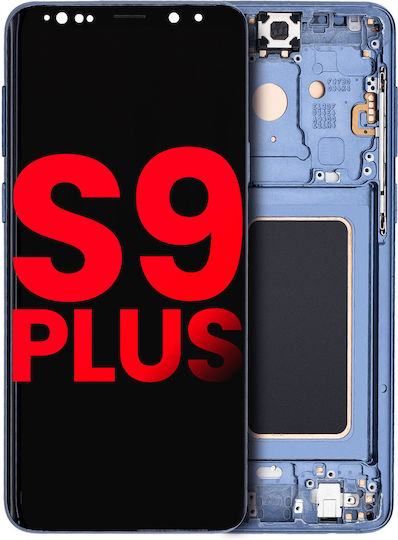 Oled Ersatzbildschirm mit Rahmen Samsung Galaxy S9 Plus Nachbau Plus Korallenblau