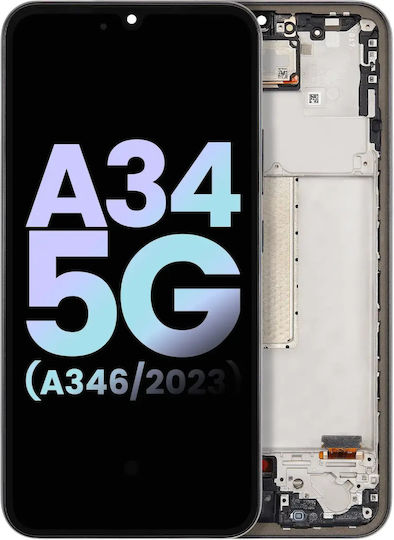 Oled Assembly Frame Samsung Galaxy A34 5g A346 2023 Service Pack Graphite