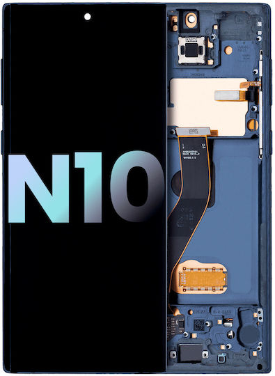 Oled Assembly Frame Samsung Galaxy Note 10 Service Pack Aura Glow Silver
