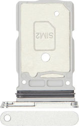 Dual SIM Kartenhalter Samsung Galaxy S25 Ultra Titanium Weiß Silber