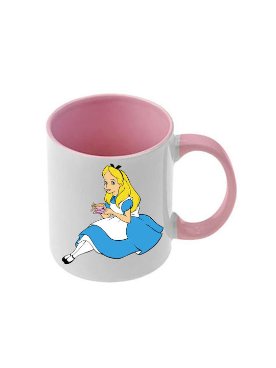 Tasse Alice Rosa Mit Griff und Innerem