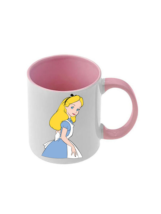 Tasse Alice Rosa Mit Griff und Innerem