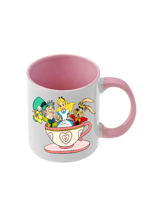 Tasse Alice Rosa Mit Griff und Innerem