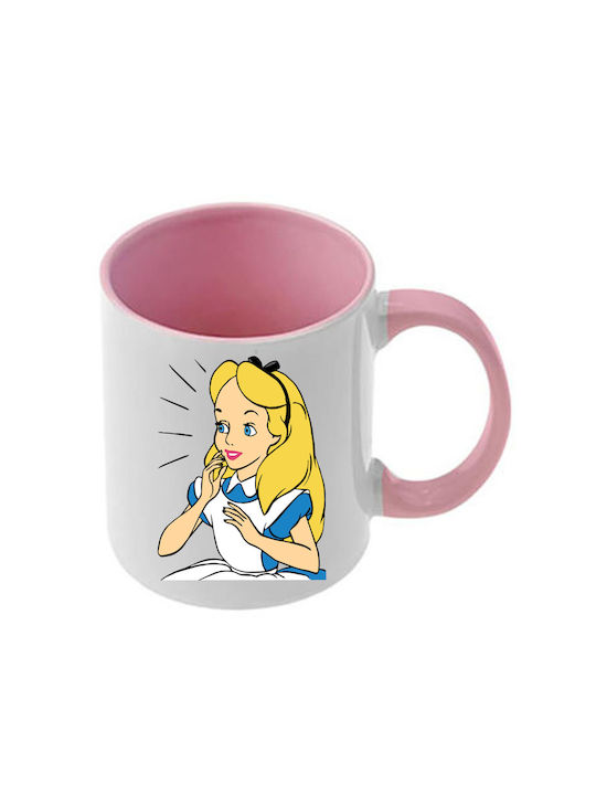 Tasse Alice Rosa Mit Griff und Innerem