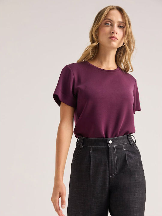Enzzo Enzzo Damen T-Shirt Burgundisch