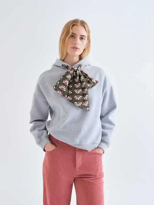 Winters Damen Fleece Bluse Langärmelig mit Kapuze Hellblau