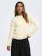 Damen Langärmeliges Pullover Weiß