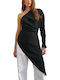 Damen Bluse mit einem Schulter Black