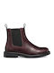 Leder Damen Stiefeletten Burgundisch
