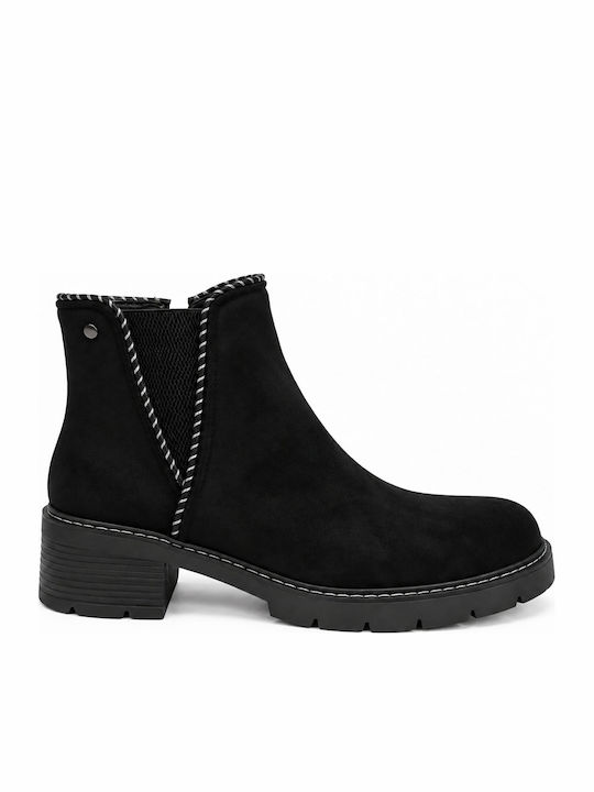 Mellisa Wildleder Damen Chelsea-Stiefel Schwarz