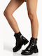 Stiefeletten Damen aus Lackleder Schwarz
