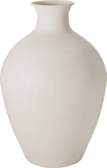 Zaros Decorative Metallic Ecru Vase H46cm
