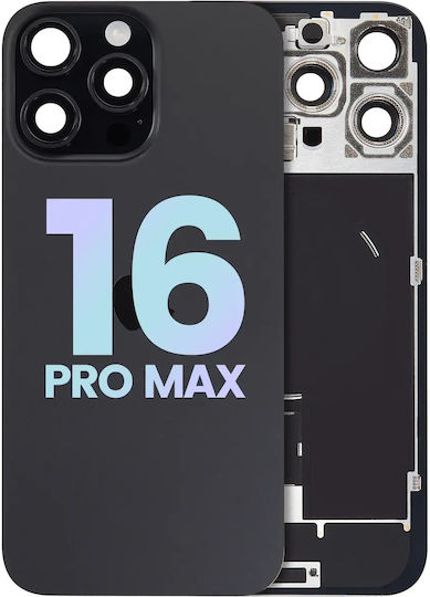 Задно Стъкло С Magsafe Магнит И Nfc И Фенерче Флекс iPhone 16 Pro Max Сервизен Пак Черен Титан