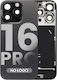 Back Glass W Magsafe Magnet & Nfc & Flashlight Flex Iphone 16 Pro No Logo Aftermarket Black Titanium