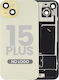 Back Glass W Magsafe Magnet & Nfc & Flashlight Flex iPhone 15 Plus Kein Logo Aftermarket Gelbes
