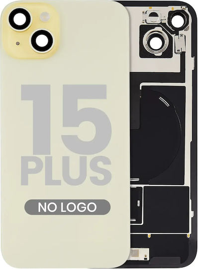 Back Glass W Magsafe Magnet & Nfc & Flashlight Flex iPhone 15 Plus Kein Logo Aftermarket Gelbes