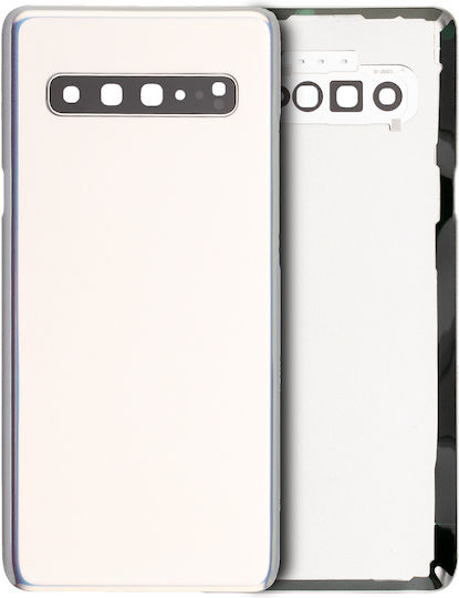 Задно Стъкло Капак Обектив Камера Samsung Galaxy S10 Сервизен Комплект Коронка Сребрист