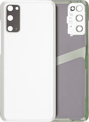 Back Cover Glass Camera Lens Samsung Galaxy S20 5g No Logo Aftermarket Plus Cloud White