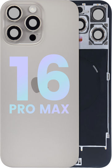 Back Glass W Magsafe Magnet & Nfc & Flashlight Flex Iphone 16 Pro Max Service Pack Natural Titanium