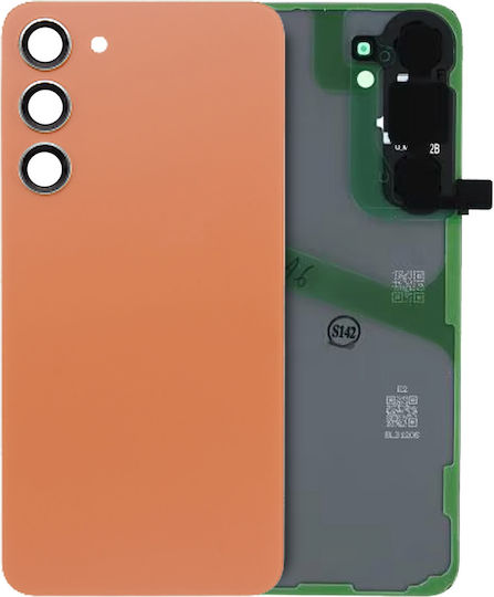 Sticlă Capac Spate Lentilă Cameră Samsung Galaxy S24 Plus Pachet Service Portocaliu Nisip