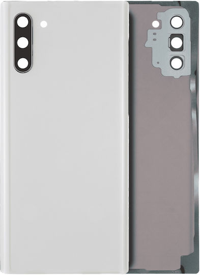 Rückseitiges Glas Kameralinse Samsung Galaxy Note 10 Ohne Logo Aftermarket Plus Aura Weiß