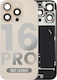 Задно Стъкло С Магнит Magsafe И Nfc И Фенер Гъвкав Кабел За Iphone 16 Pro Без Лого Следпазарен Пустинен Титаний