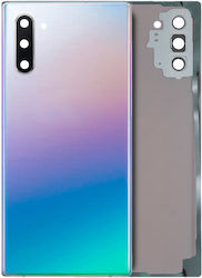 Back Cover Glass Camera Lens Samsung Galaxy Note 10 No Logo Aftermarket Plus Aura Glow Silver