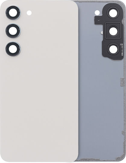 Geam Spate Capac Lentilă Cameră Samsung Galaxy S23 Pachet Service Crem