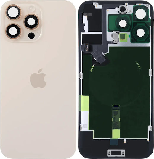 Back Glass W Magsafe Magnet & Nfc & Flashlight Flex Iphone 16 Pro Max Genuine Oem Desert Titanium