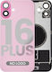 Back Glass W Magsafe Magnet Iphone 16 Plus No Logo Aftermarket Pink