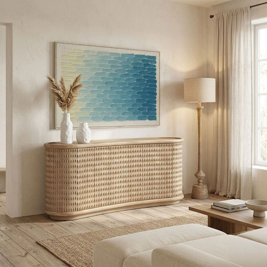 Inthebox Calme Decorative Painting Frame 80x120x4cm Canvas Blue Beige Wood 201-0000