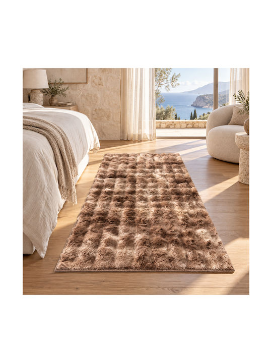 My Home Luxury Non-slip Runner Rug Shaggy Brown...