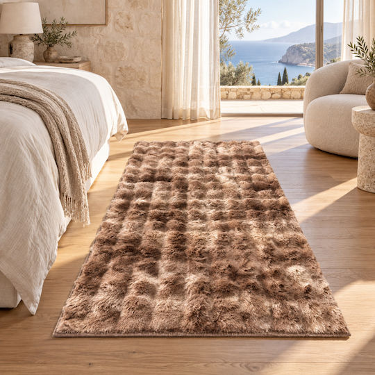 My Home Luxury Non-slip Runner Rug Shaggy Brown 80x180cm