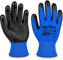 Raw-Pol Safety Gloves Blue Nitrile, Polyester/Latex
