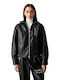 Damen Biker Jacke Schwarz
