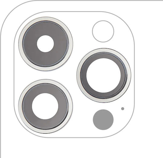 Backkamera-Objektivrahmen und Rahmen Iphone 14 Pro 14 Pro Max 3-teilige Set Aftermarket Plus Silber