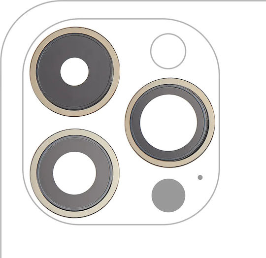 Задна камера скоба и рамка iPhone 14 Pro 14 Pro Max 3 части комплект aftermarket плюс златисто