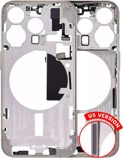 Mid-frame Housing W Small Parts Iphone 15 Pro Us Version Aftermarket Plus Natural Titanium