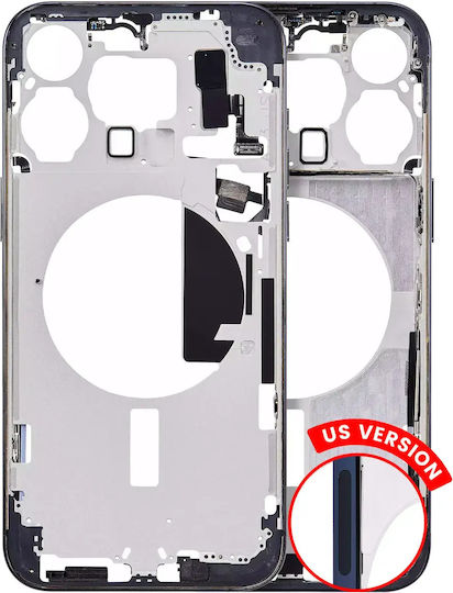 Mid-frame Housing W Small Parts Iphone 15 Pro Max Us Version Aftermarket Plus Blue Titanium