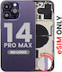 Back Housing W Small Parts Iphone 14 Pro Max Us Version Aftermarket Plus Deep Purple