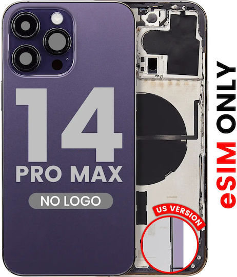 Back Housing W Small Parts Iphone 14 Pro Max Us Version Aftermarket Plus Deep Purple