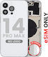 Back Housing W Small Parts Iphone 14 Pro Max Us Version Aftermarket Plus Silver