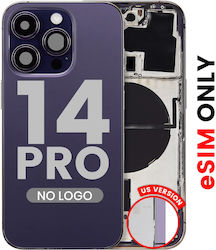 Back Housing W Small Parts Iphone 14 Pro Us Version Aftermarket Plus Deep Purple