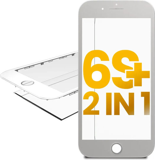 2 In 1 Front Glass + Frame Pre-installed Iphone 6s Plus White 2 Pack