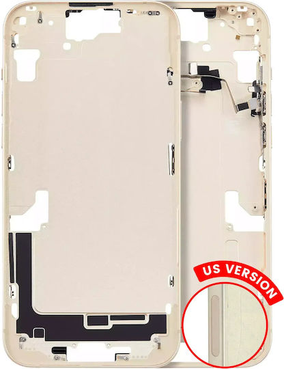 Mid-frame Housing W Small Parts Iphone 15 Plus Us Version Aftermarket Plus Yellow