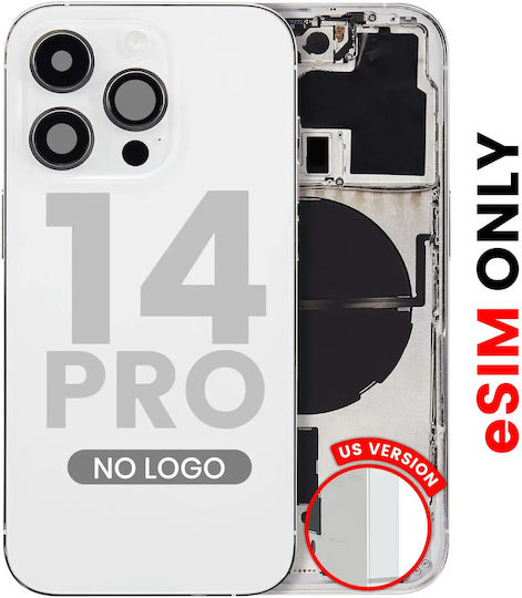 Back Housing W Small Parts Iphone 14 Pro Us Version Aftermarket Plus Silver