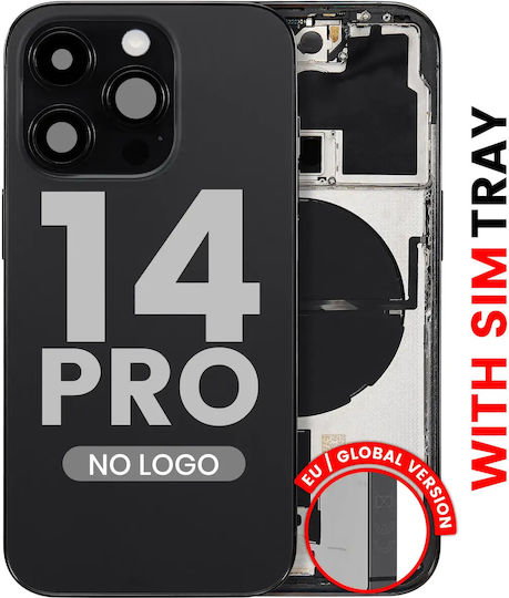 Back Housing W Small Parts Iphone 14 Pro Eu Global Version Aftermarket Plus Space Black