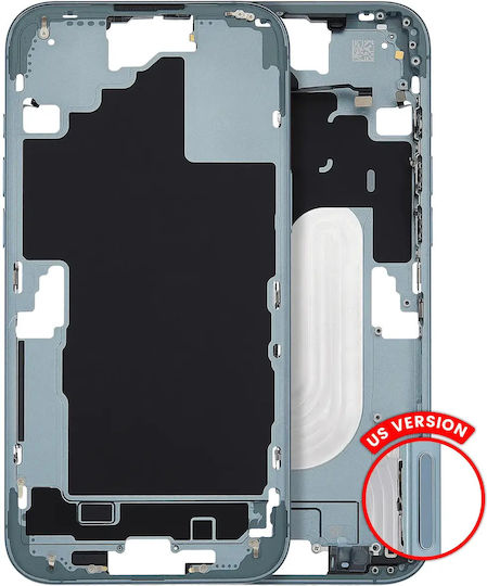Mid-frame Housing Power Volume Button Iphone 16 Plus Us Version Aftermarket Plus Teal